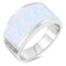 925 Sterling Silver Wide Opal Ring