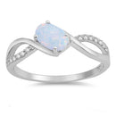 925 Sterling Silver Ring With Oval CZ Or Opal.