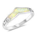 925 Silver Ring With White Opal Inlay
