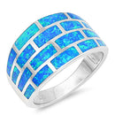 925 Sterling Silver 14mm Tapered Opal Ring