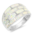 925 Sterling Silver 14mm Tapered Opal Ring