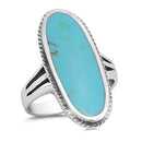925 Sterling Silver Genuine Turquoise Ring