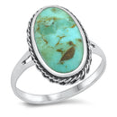 925 Sterling Silver Genuine Turquoise Ring