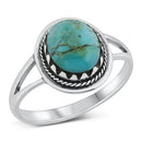 925 Sterling Silver Genuine Turquoise Ring