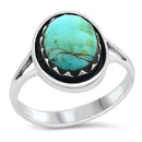 925 Sterling Silver Genuine Turquoise Ring