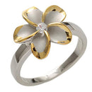 925 Sterling Silver Plumeria Ring - 15MM Flower