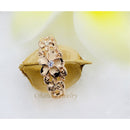 Hawaiian Plumeria Ring - Sterling Silver, 14K Gold Plated Hawaiian Flower Jewelry, Tropical Floral Beach, Nature Design - Gift For Her