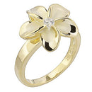 925 Sterling Silver Plumeria Ring - 15MM Flower