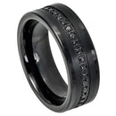 Scratch Free Tungsten Carbide Ring - 8mm With CZ Eternity