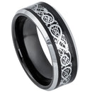 Scratch Free Tungsten Carbide Ring - 8mm Celtic Dragon Design