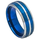 Scratch Free Tungsten Carbide Ring - 8mm With Blue Rhodium Plating