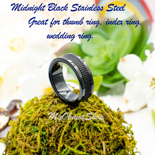Black Stainless Steel Mesh Ring