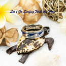 Stainless Steel Blue Wave Spinner Ring