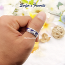Stainless Steel Blue Wave Spinner Ring