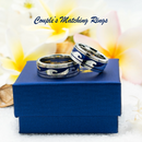 Stainless Steel Blue Wave Spinner Ring