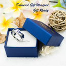 Stainless Steel Blue Wave Spinner Ring