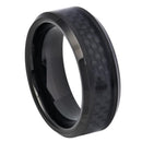 Scratch Free Tungsten Carbide Ring With Carbon Fiber Inlay - 6mm