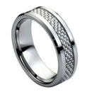 Scratch Free Tungsten Carbide Ring With Carbon Fiber Inlay - 8mm