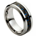 Scratch Free Tungsten Carbide Ring With Carbon Fiber Inlay - 8mm