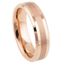 Scratch Free Tungsten Carbide Ring - Rose Gold Plated - 6mm or 8mm