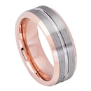 Scratch Free Tungsten Carbide Ring - Rose Gold Plated - 6mm or 8mm