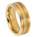 Scratch Free Tungsten Carbide Ring - 8mm With CZ Eternity