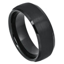 Scratch Free Tungsten Carbide Rings - 8mm Black Rhodium Plated