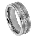 Scratch Free Tungsten Carbide Ring - 8mm With CZ Eternity