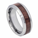 Scratch Free Tungsten Carbide Ring With Koa Wood Inlay - 6mm or 8mm