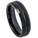 Scratch Free Tungsten Carbide Rings - 6mm Black Rhodium Plated