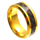 Scratch Free Tungsten Carbide Ring With Carbon Fiber Inlay - 8mm