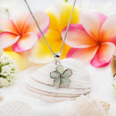 925 Sterling Silver Opal Plumeria Flower Necklace For Women, Girls.  Hawaiian Flower, Tropical Floral Necklace.  Bridesmaid Necklaces Gifts.