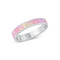 925 Sterling Silver Stackable Pink Opal Band.  3mm, 4mm Delicate, Skinny Ring for Pinky, Thumb, Toe, Wedding Band.