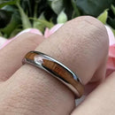 8mm Barrel, Tungsten Carbide Ring With Koa Wood Inlay.  Comfort Fit, Durable, Lasting Ring for Men & Women