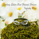 925 Sterling Silver Best Friends Ring For Girls, Women.  BFF Infinity Symbol Ring.  Friendship, Life Partner Ring. Valentine's Day Gift.