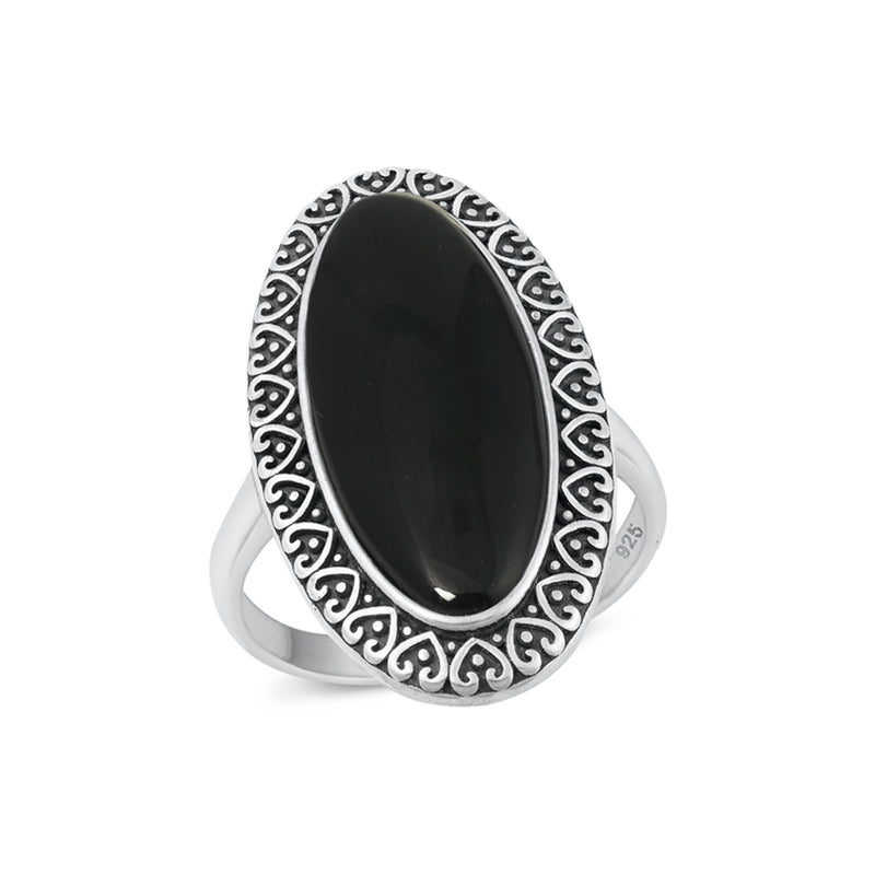925 Sterling Silver Big Turquoise, Onyx Statement Ring For Women.  32mm, 1.25" Long, Bold Statement, Index, Middle Finger Ring.