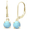 925 Sterling Silver Larimar Dangling Earrings for Women. 9mm Round Genuine Blue Larimar Earrings With French Lever Backs.