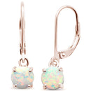 925 Sterling Silver White, Blue, Pink Opal Earrings With Safety Clip Backs for Women, Girls.