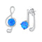 925 Sterling Silver Treble & Music Notes Earrings With Created Opal Accents For Women. 18mm (3/4") Height Stud Earrings.