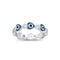 925 Sterling Silver Evil Eye Eternity Ring with Cubic Zirconia & Enamel.  Middle Eastern, Egyptian Inspired, Eye Jewelry