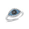 925 Sterling Silver Evil Eye Ring with Multi-Color Cubic Zirconia. Middle Eastern, Egyptian Inspired, Eye Jewelry