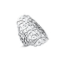 925 Sterling Silver Cutout, Filigree Ring For Women.  30mm, 1.25" Filigree Statement, Middle, Index Ring. Classic European Vintage Inspired Jewelry.