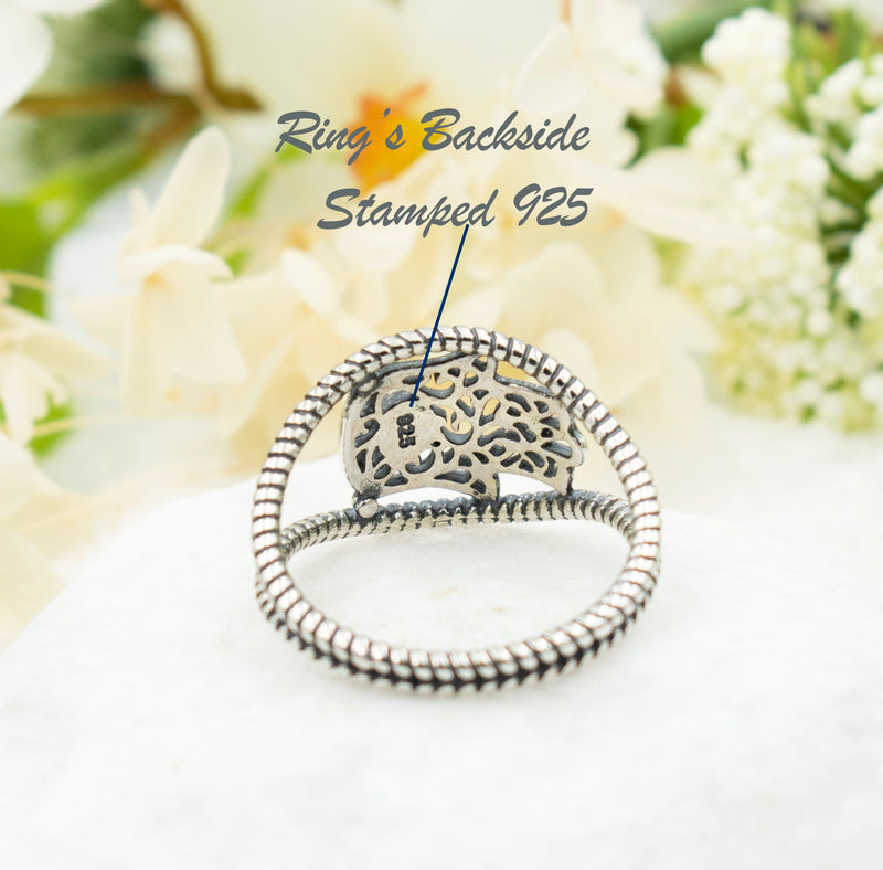 925 Sterling Silver Hamsa Hand Ring For Women, Teens, Girls. Mystical Ancient Egyptian, Evil Eye Jewelry.  Power, Strength, Fortune Ring.