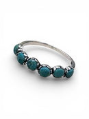 925 Sterling Silver Stackable, Genuine Turquoise Ring.