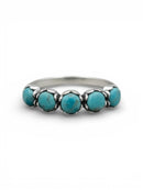 925 Sterling Silver Stackable, Genuine Turquoise Ring.