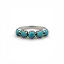 925 Sterling Silver Stackable, Genuine Turquoise Ring.