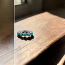 925 Sterling Silver Stackable, Genuine Turquoise Ring.