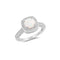 925 Sterling Silver Cushion Cut Opal Ring With CZ Halo For Women.  White Opal Statement, Wedding Ring For Her.