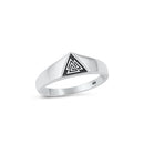 925 Sterling Silver Valknut Ring for Men and Women, Boys and Girls. 8mm Oxidized Interlocking Triangles, Odin, Chief God, Norse Mythology, Afterlife, Strength, Warrior Protection Ring.