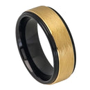 Scratch Free Tungsten Carbide Ring - 8mm With Gold Plating